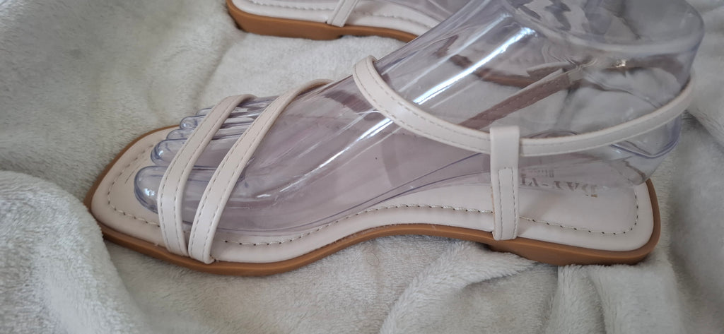 Sandales femme à brides fines – Beige ou Noir