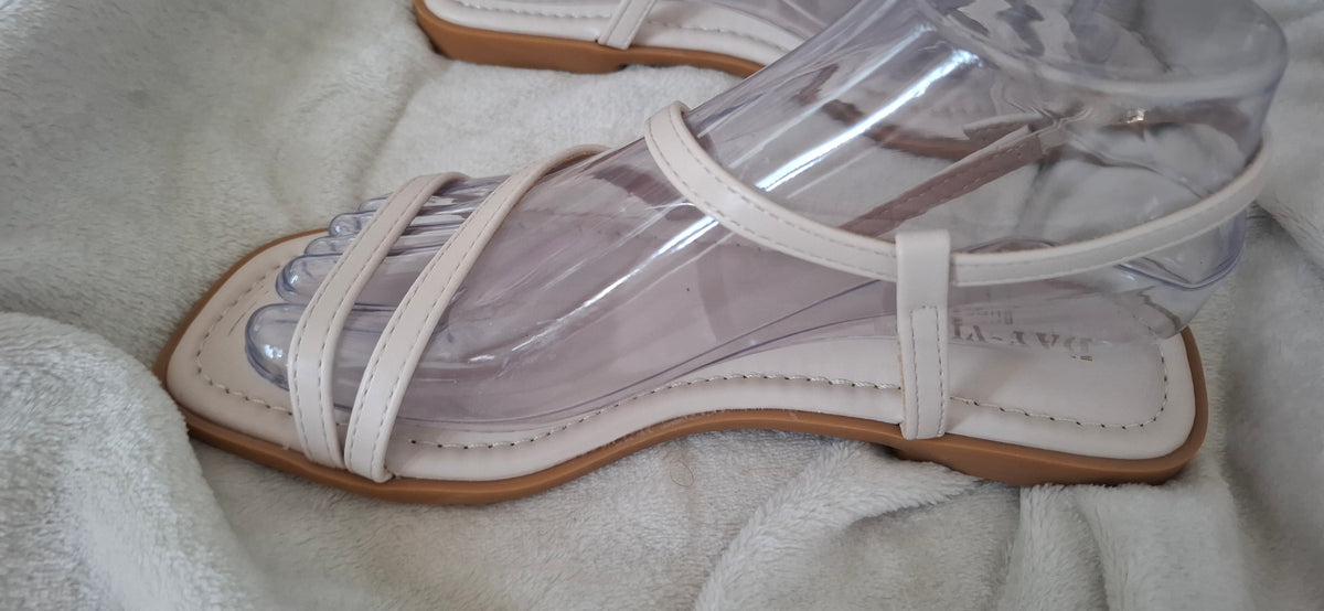 Sandales femme à brides fines – Beige ou Noir